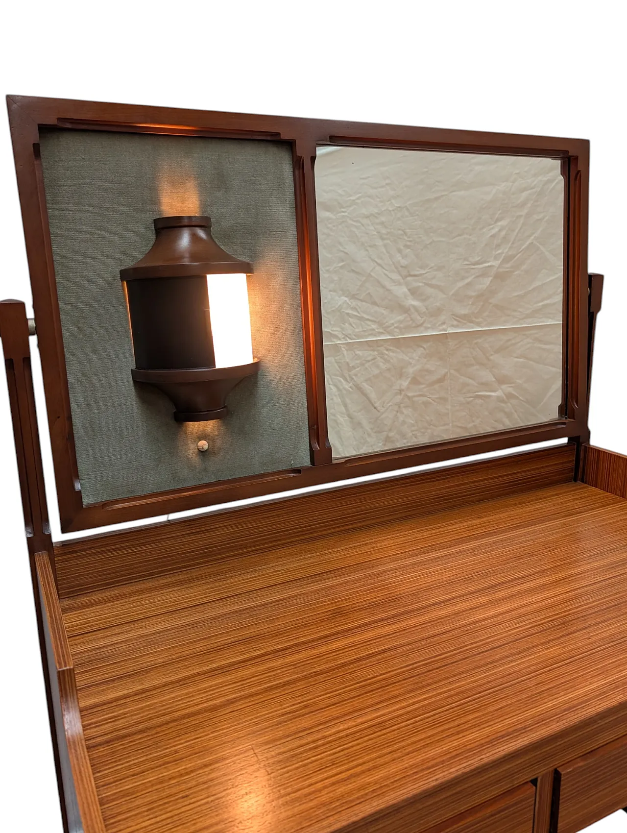 3V dressing table with mirror and integrated lamp, 1950s 5