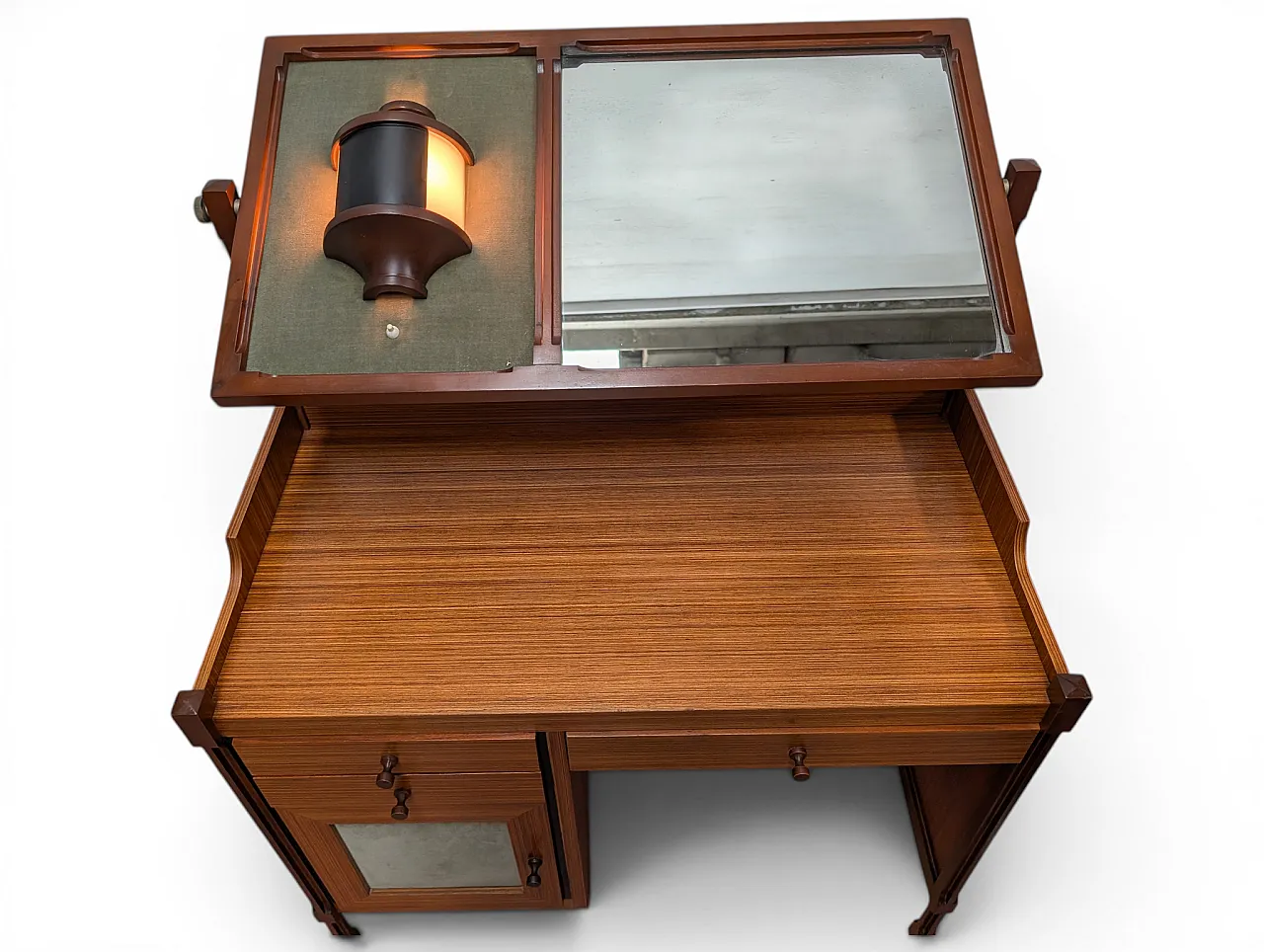 3V dressing table with mirror and integrated lamp, 1950s 15