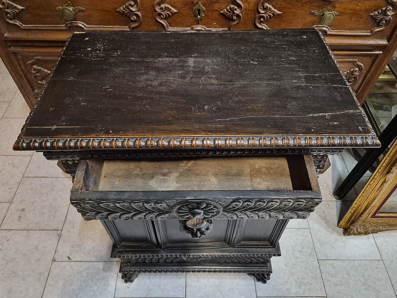 Sideboard in ebonized wood, Lombardy, 19th century 8