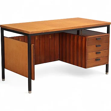 Wooden and metal desk, 1960s