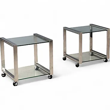 Pair of cart edside tables, 20th century