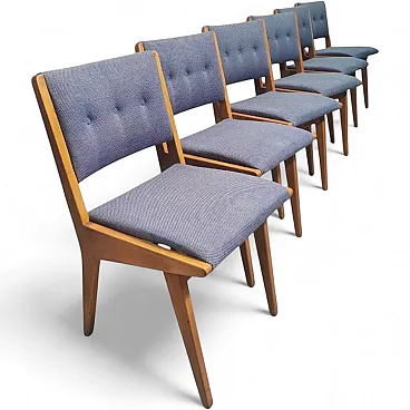 6 Jens Risom dining chairs for Knoll International Model 666, 50s