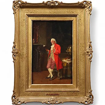 Painting by Albert Joseph Franke, oil on panel, early 20th century