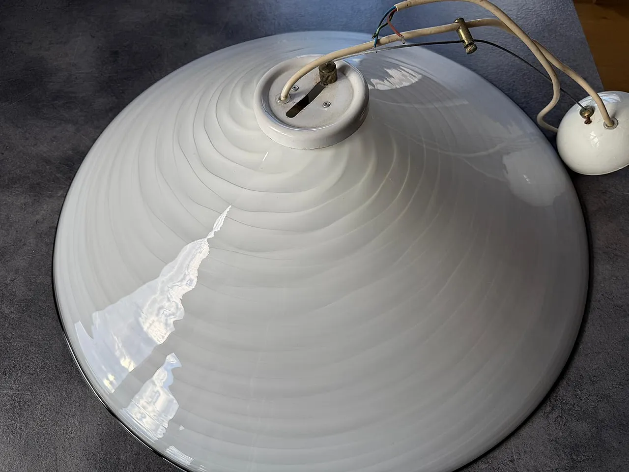 Italian Spiral Glass Pendant Venetian-Inspired, Hand-Blown, 1960s 8