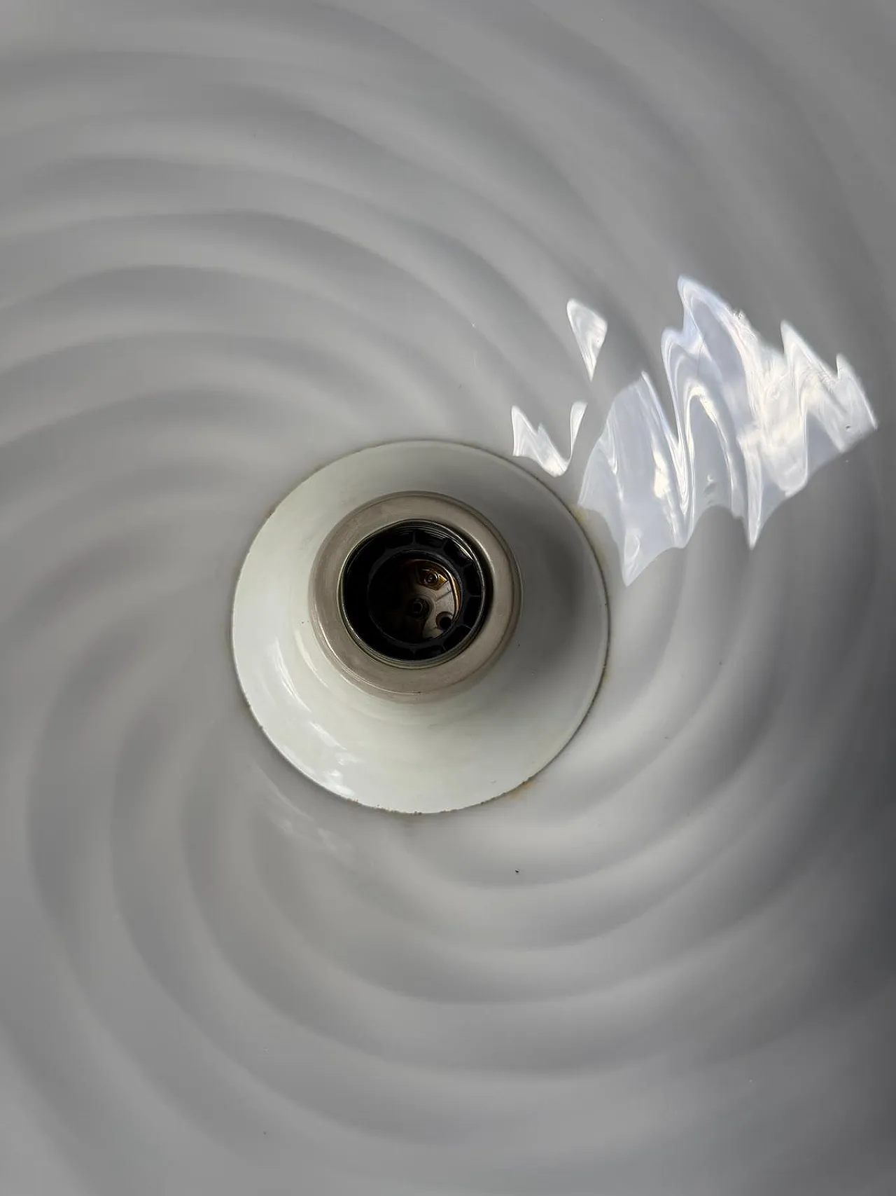 Italian Spiral Glass Pendant Venetian-Inspired, Hand-Blown, 1960s 10
