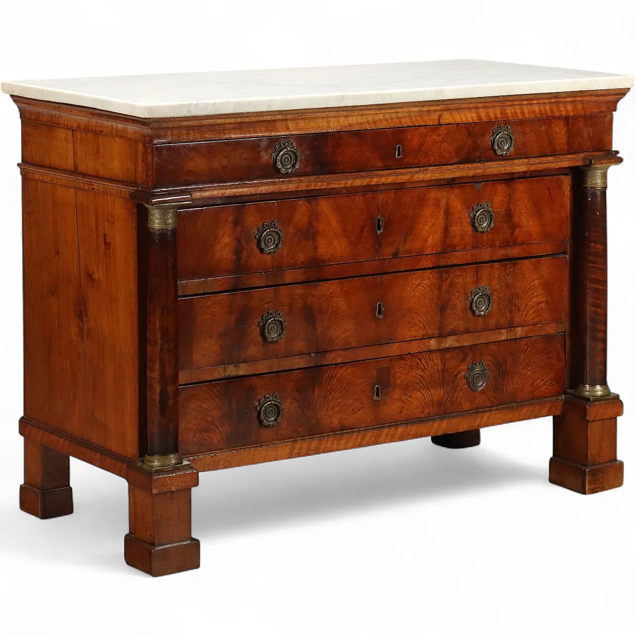 Empire chest of drawers in mahogany feather, 19th century 11
