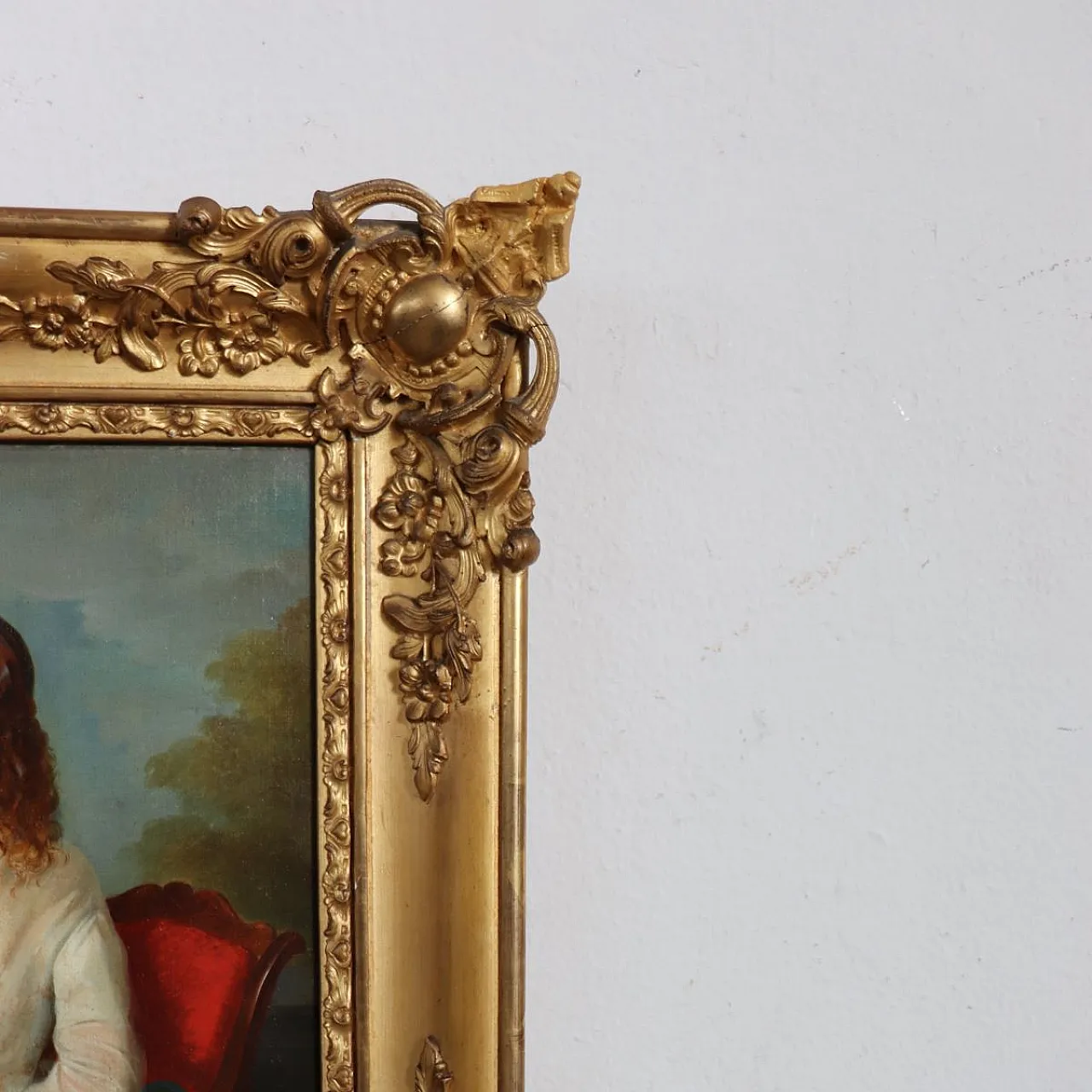 Dipinto olio su tela, Giovane donna con libro, '800 9
