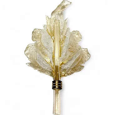 Murano glass and gold leaf wall light by Barovier Toso, 1950s