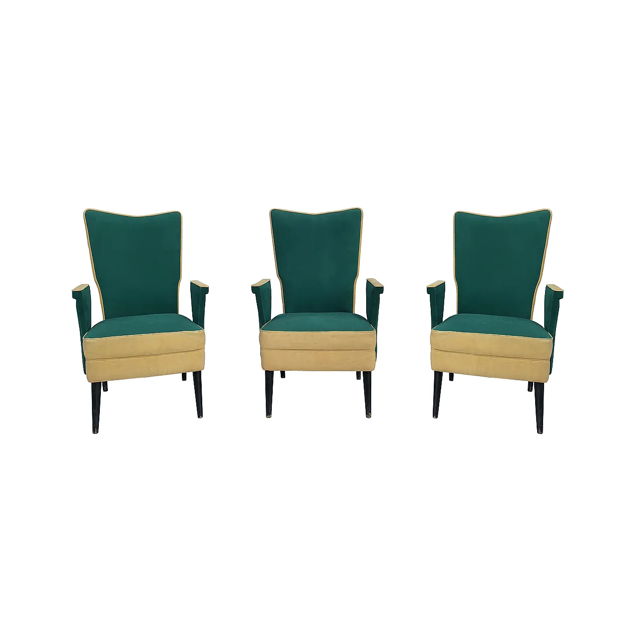 Poltrona italiana Mid-Century con schienale alto, anni '50 1
