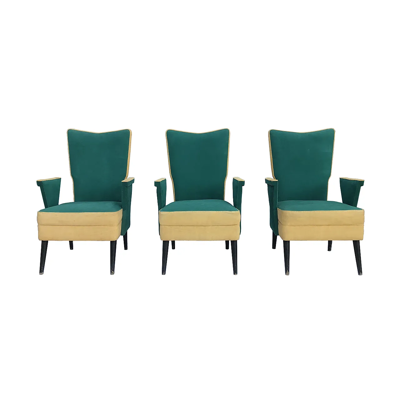 Poltrona italiana Mid-Century con schienale alto, anni '50 2
