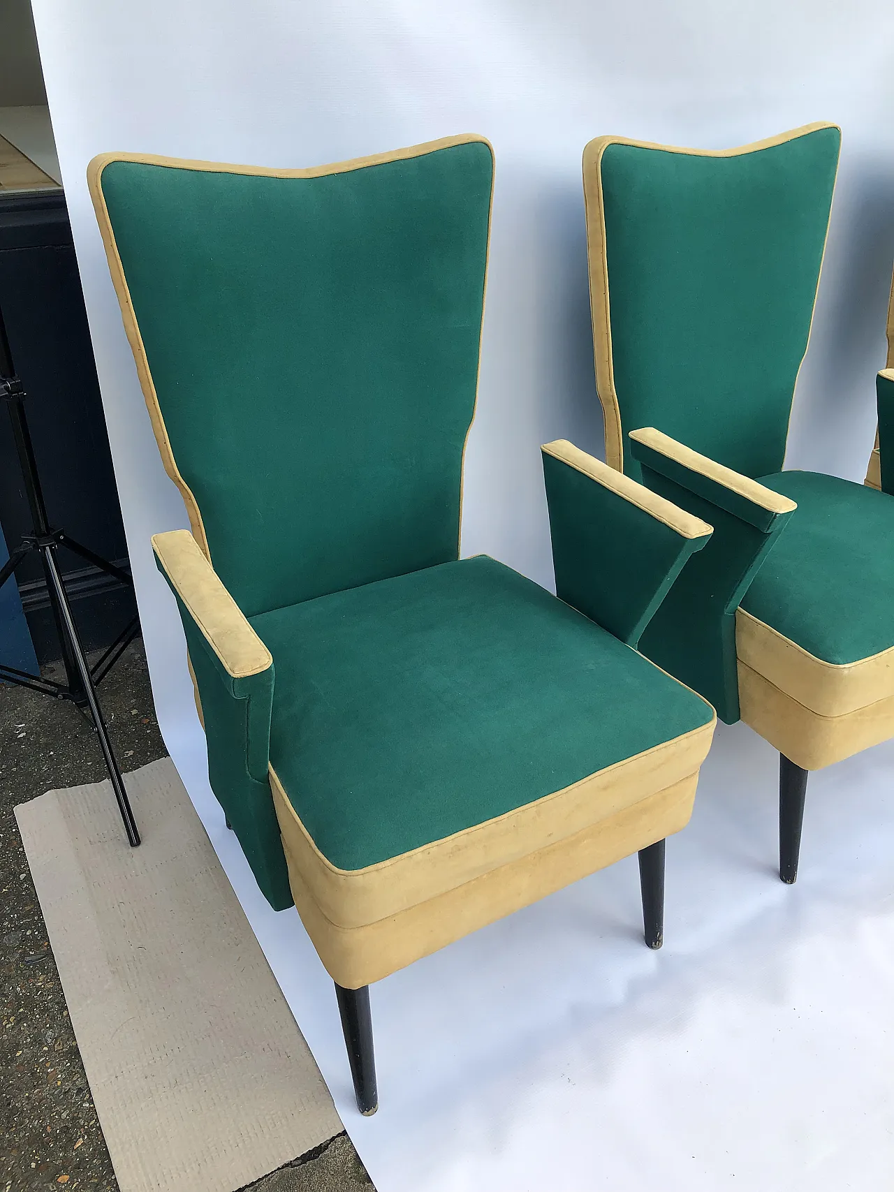Poltrona italiana Mid-Century con schienale alto, anni '50 3