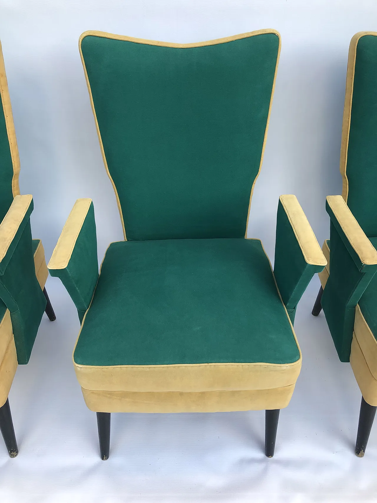 Poltrona italiana Mid-Century con schienale alto, anni '50 4