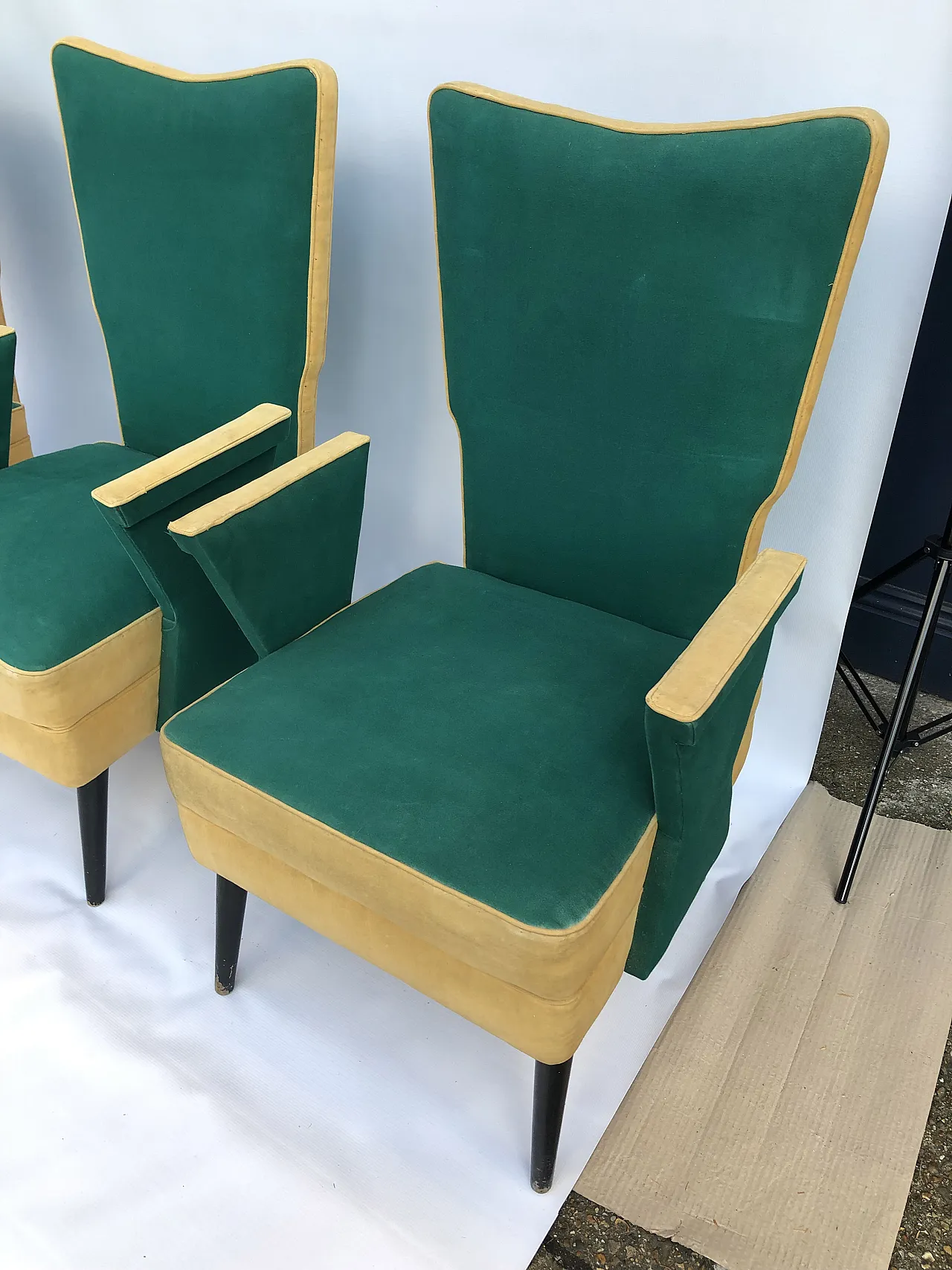 Poltrona italiana Mid-Century con schienale alto, anni '50 5