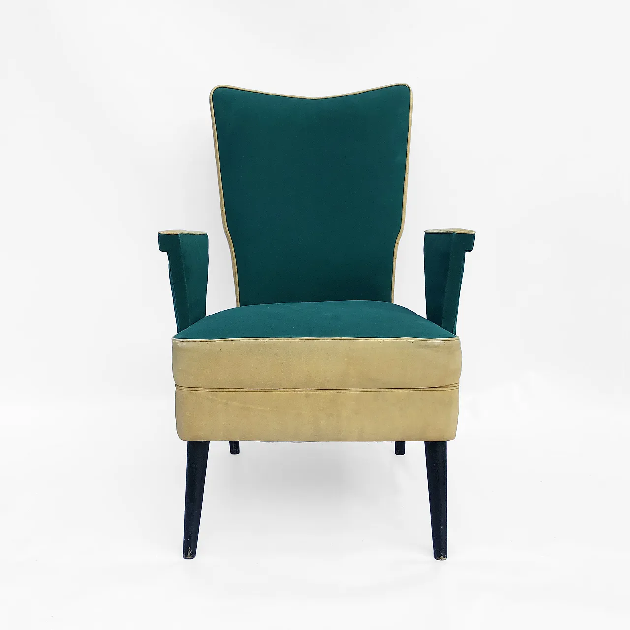 Poltrona italiana Mid-Century con schienale alto, anni '50 6