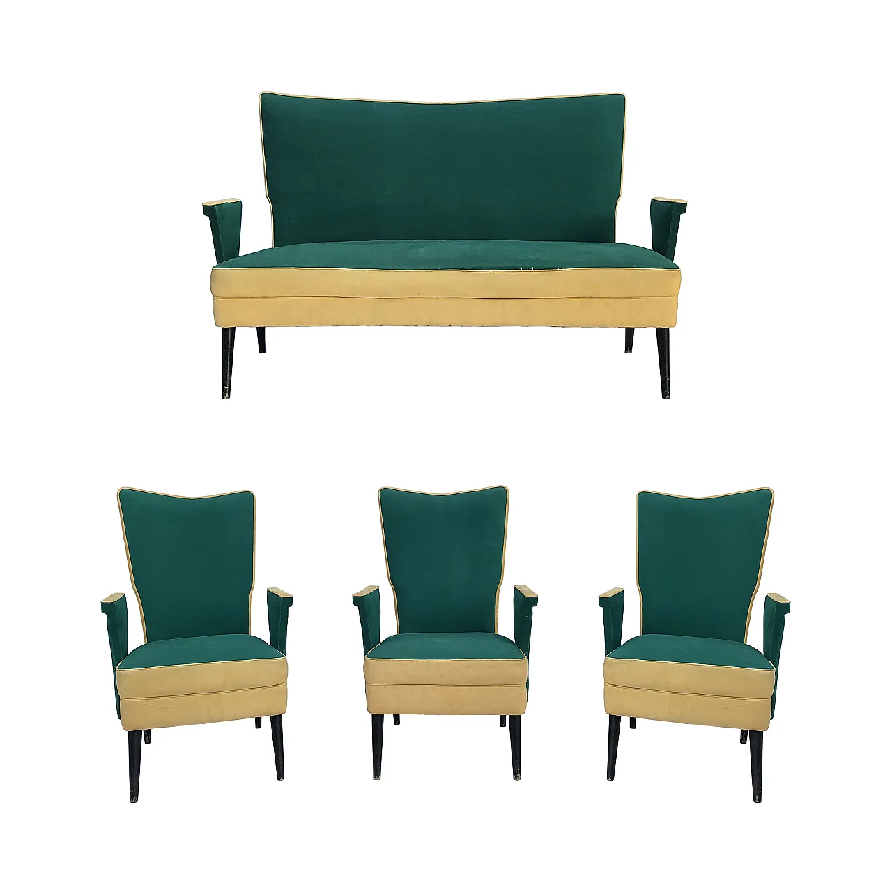 Poltrona italiana Mid-Century con schienale alto, anni '50 15