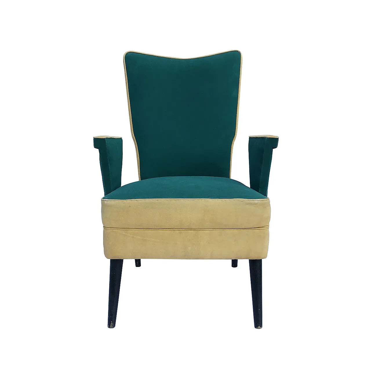 Poltrona italiana Mid-Century con schienale alto, anni '50 16