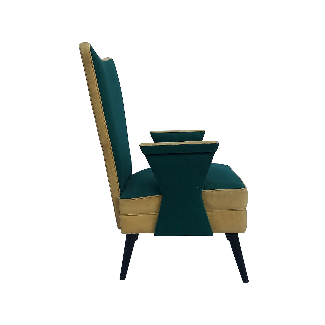 Poltrona italiana Mid-Century con schienale alto, anni '50 18