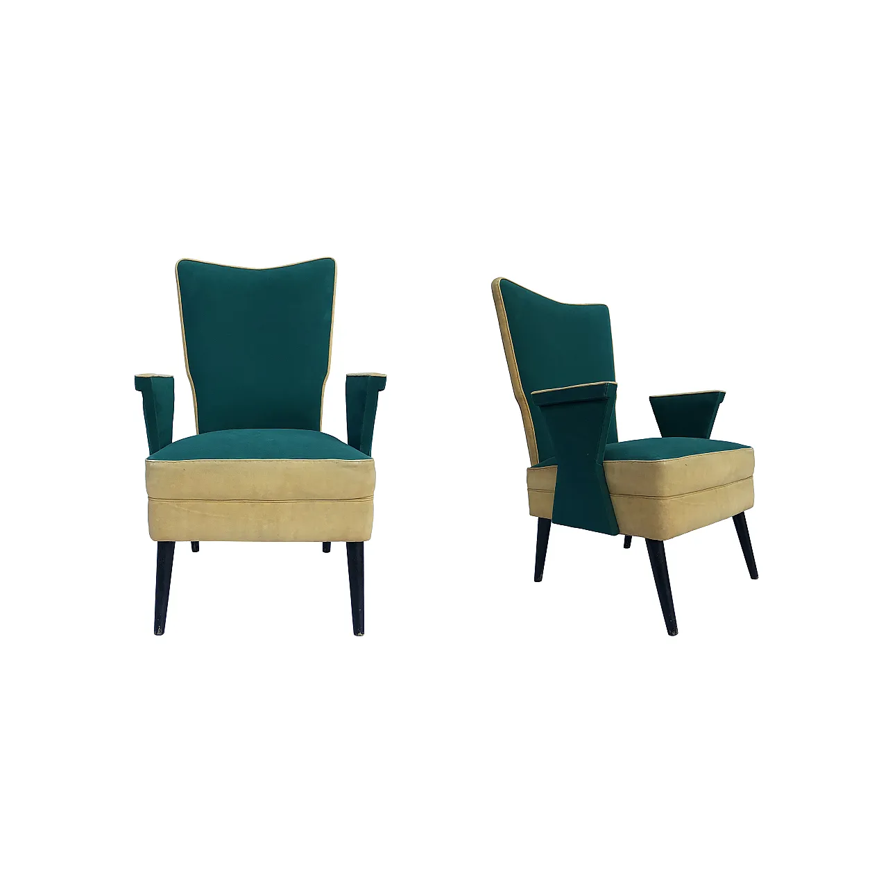 Poltrona italiana Mid-Century con schienale alto, anni '50 19