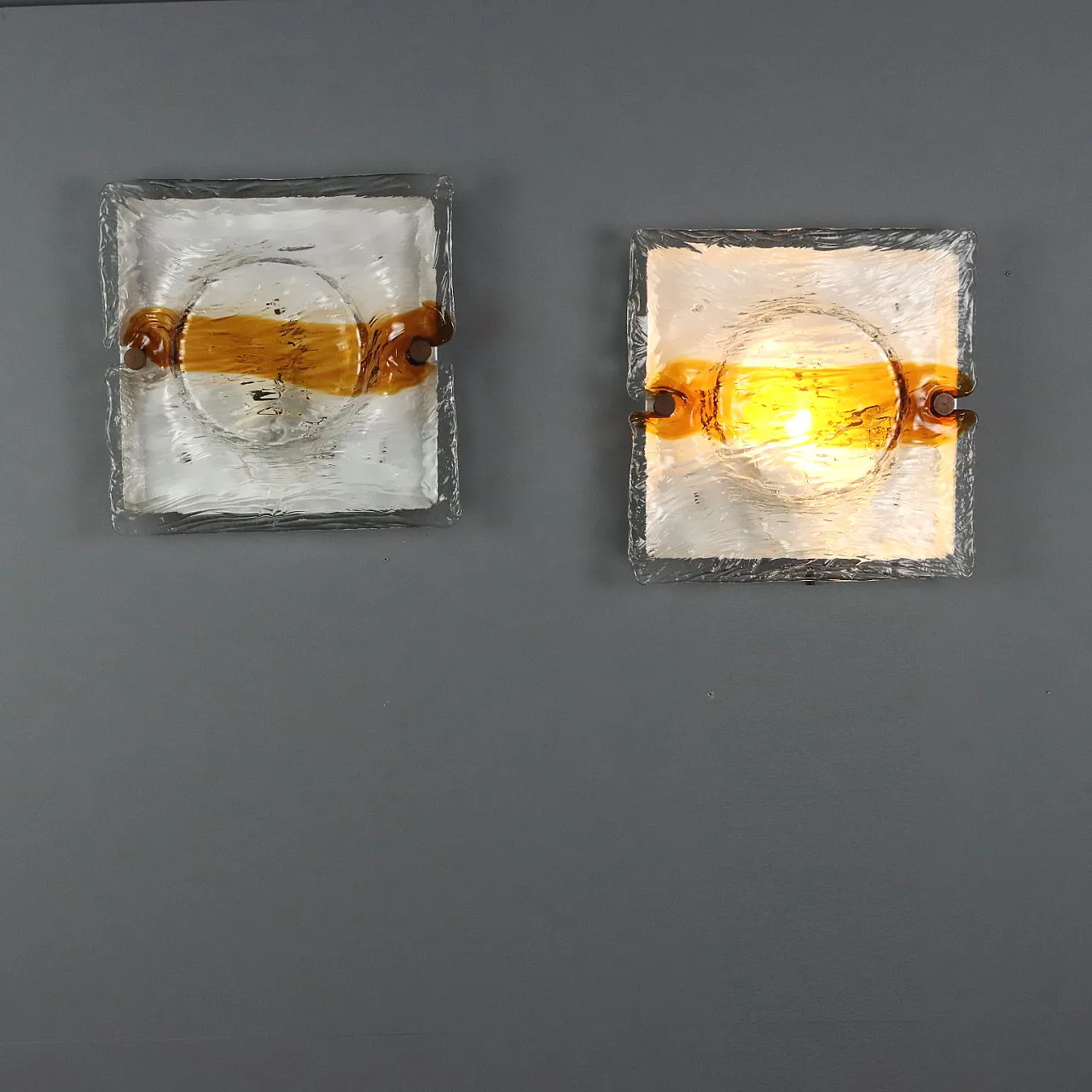 Pair of ceiling or wall lamps, 1970s 1