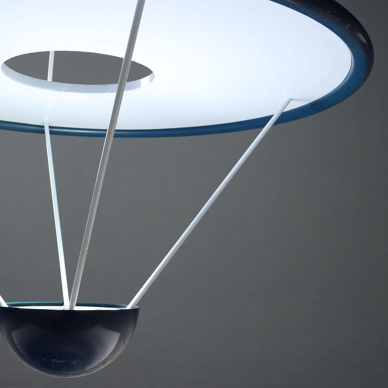 Chandelier in metal, 1980s 5