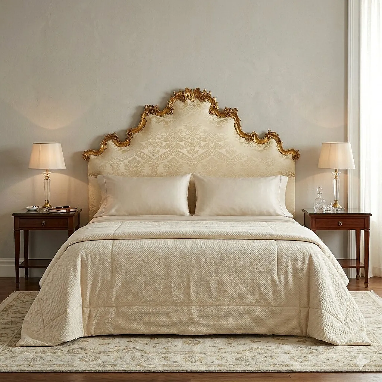 Carved wooden bed headboard, 20th century 2