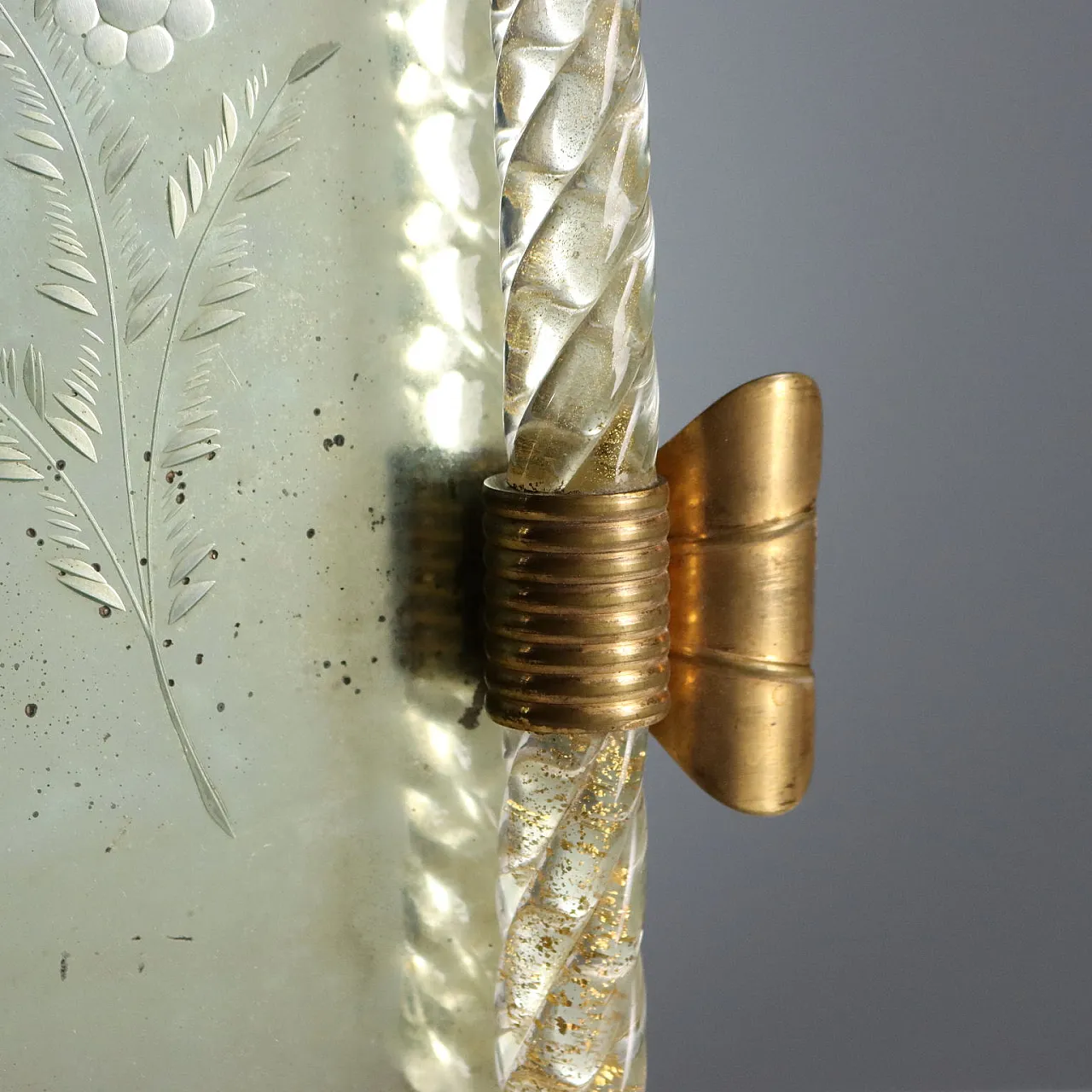 Vassoio a specchio inciso, Manifattura di Murano, '900 7