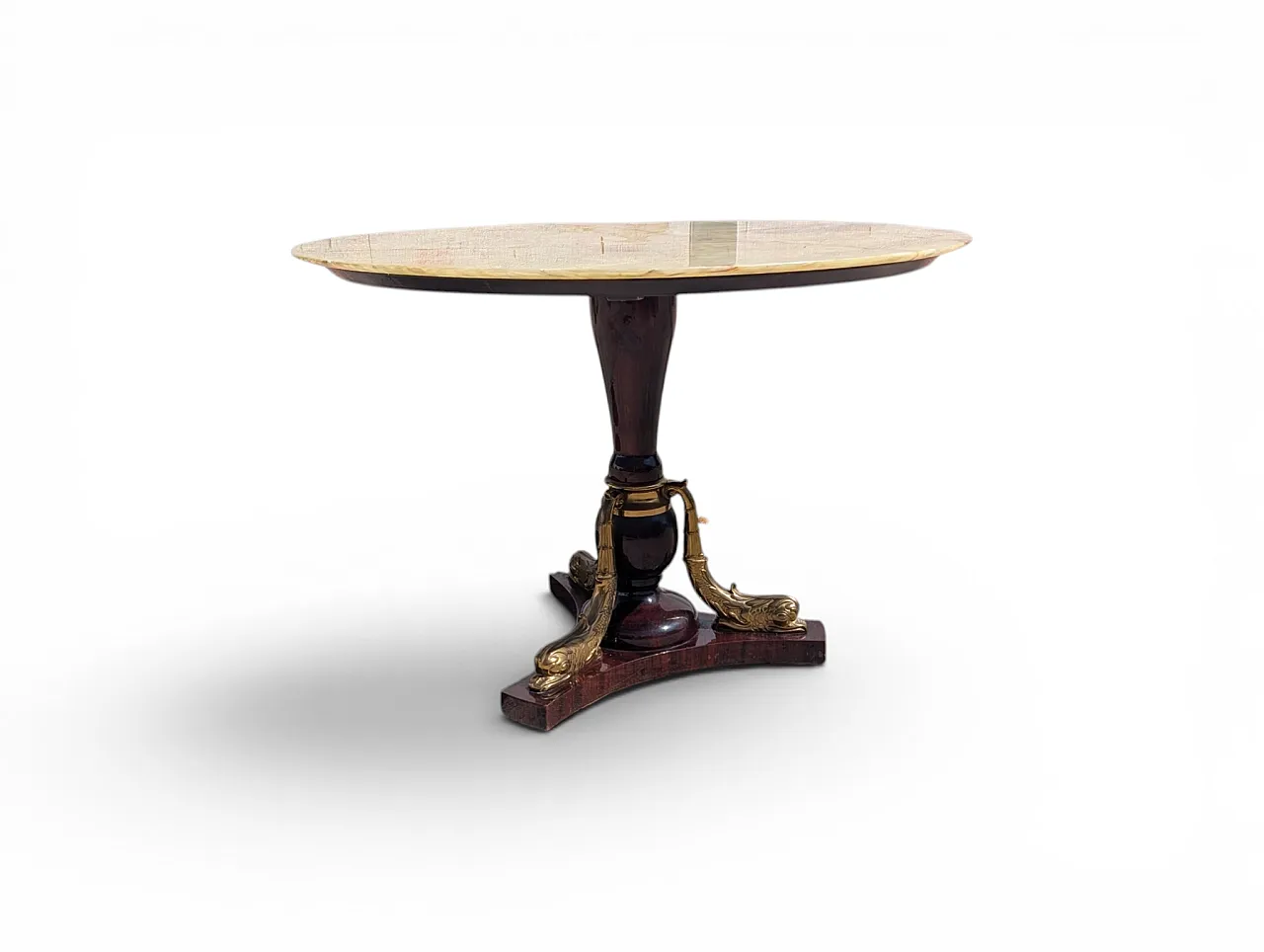 Empire style central table with onyx top, 1950s 1