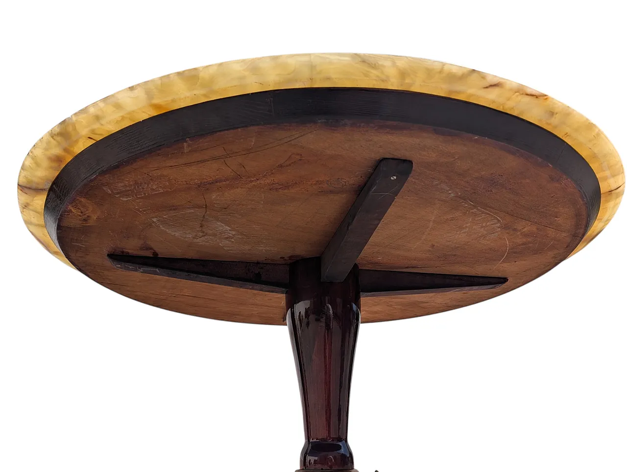 Empire style central table with onyx top, 1950s 5