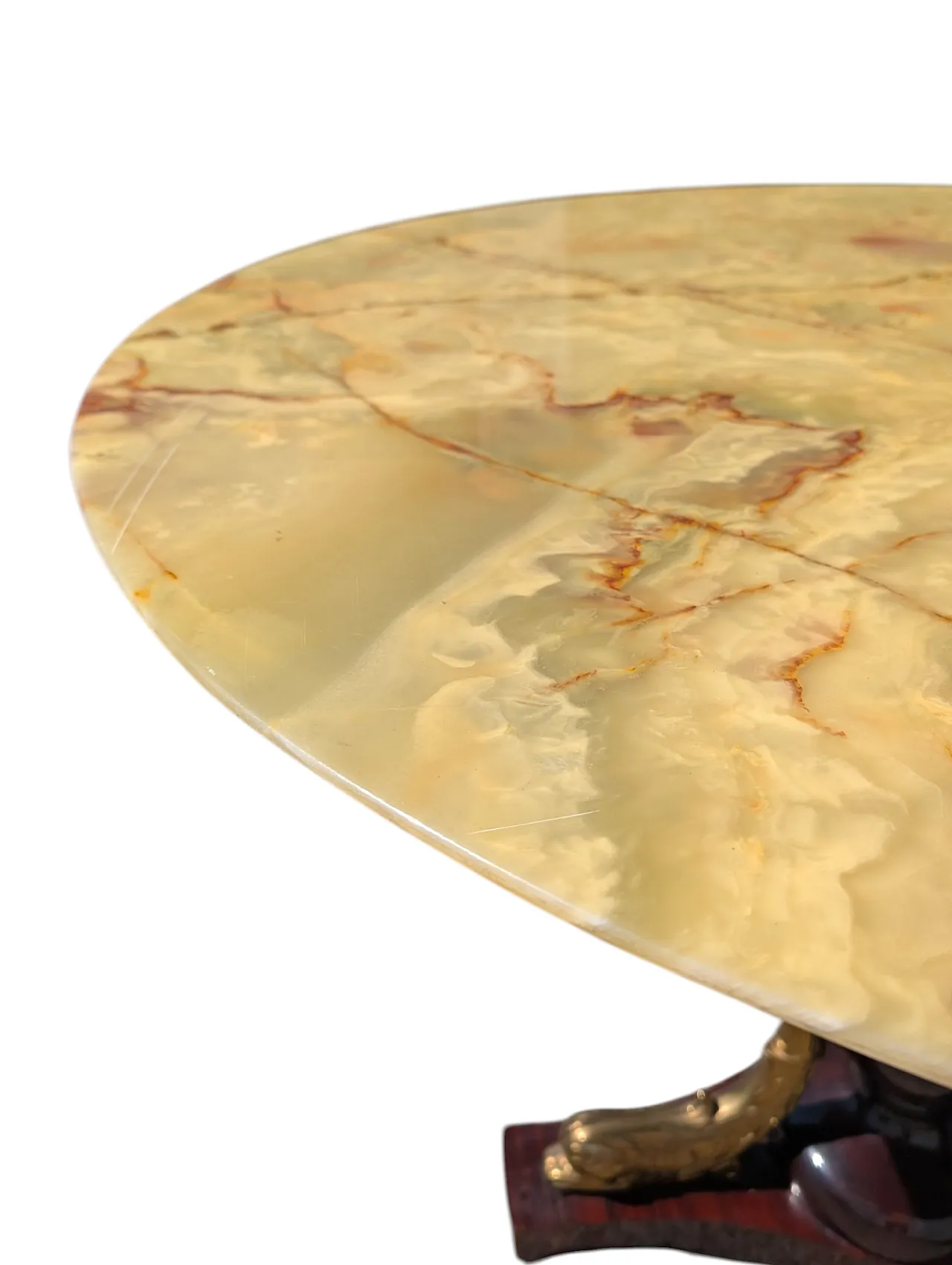 Empire style central table with onyx top, 1950s 8