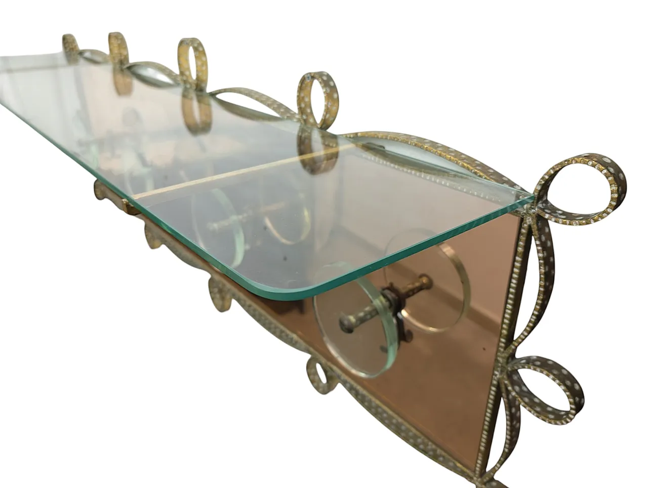 Iron and glass wall coat hanger, 1950s 2
