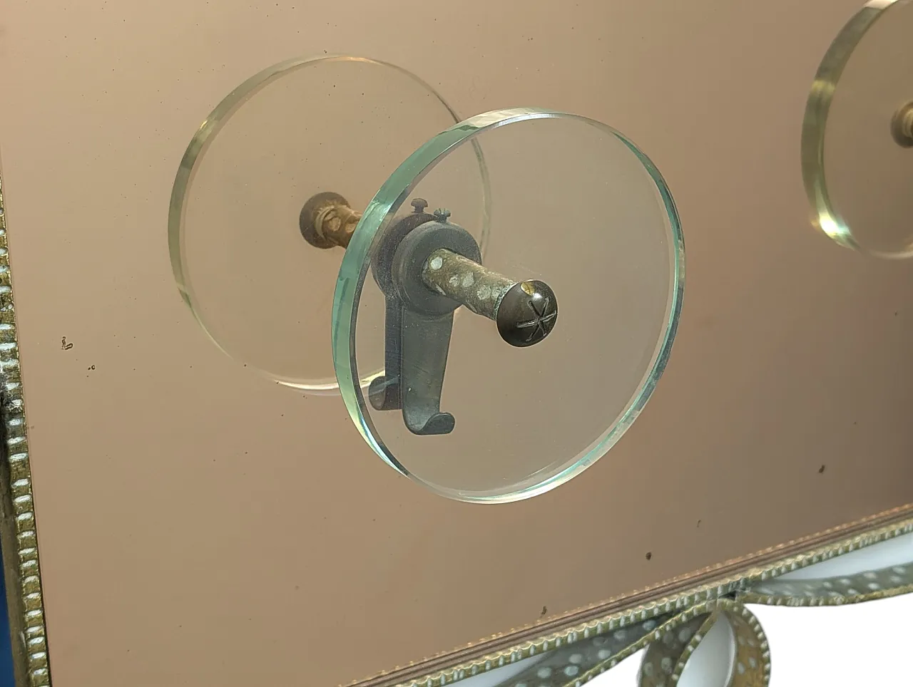 Iron and glass wall coat hanger, 1950s 5