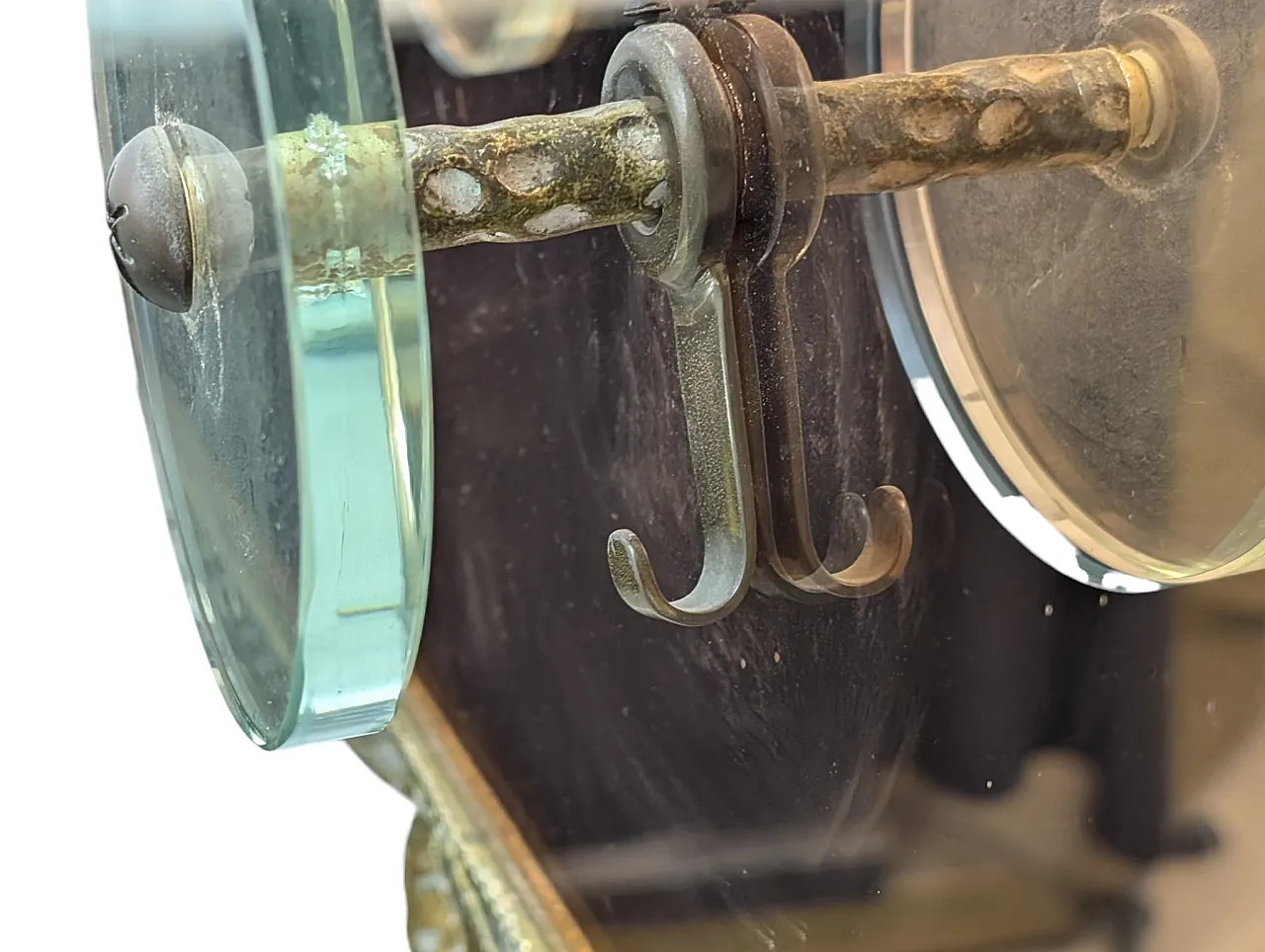 Iron and glass wall coat hanger, 1950s 6