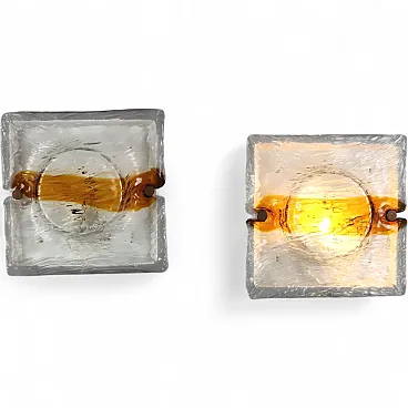 Pair of ceiling or wall lamps, 1970s