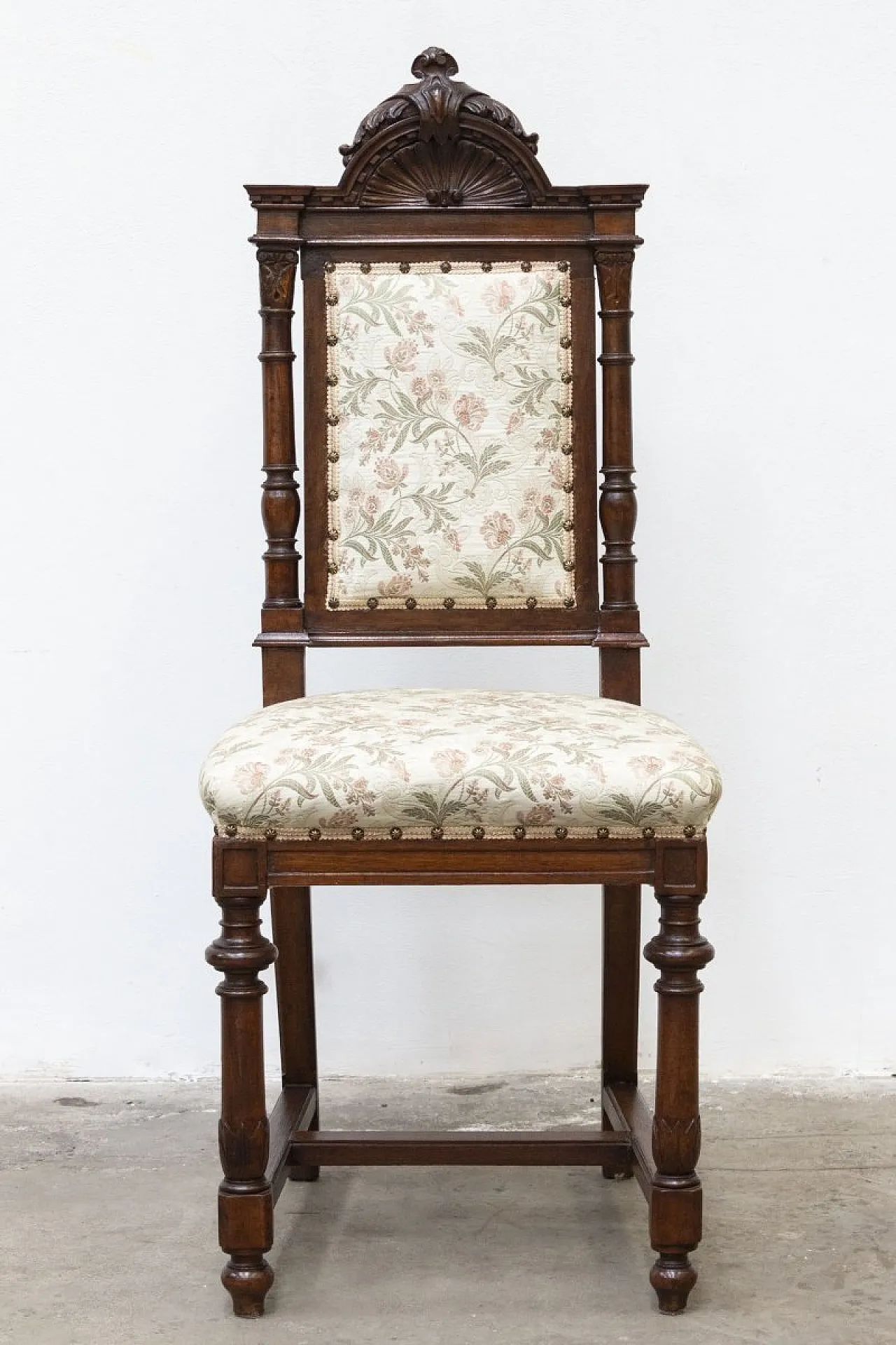 Pair of walnut chairs, late 19th century 14