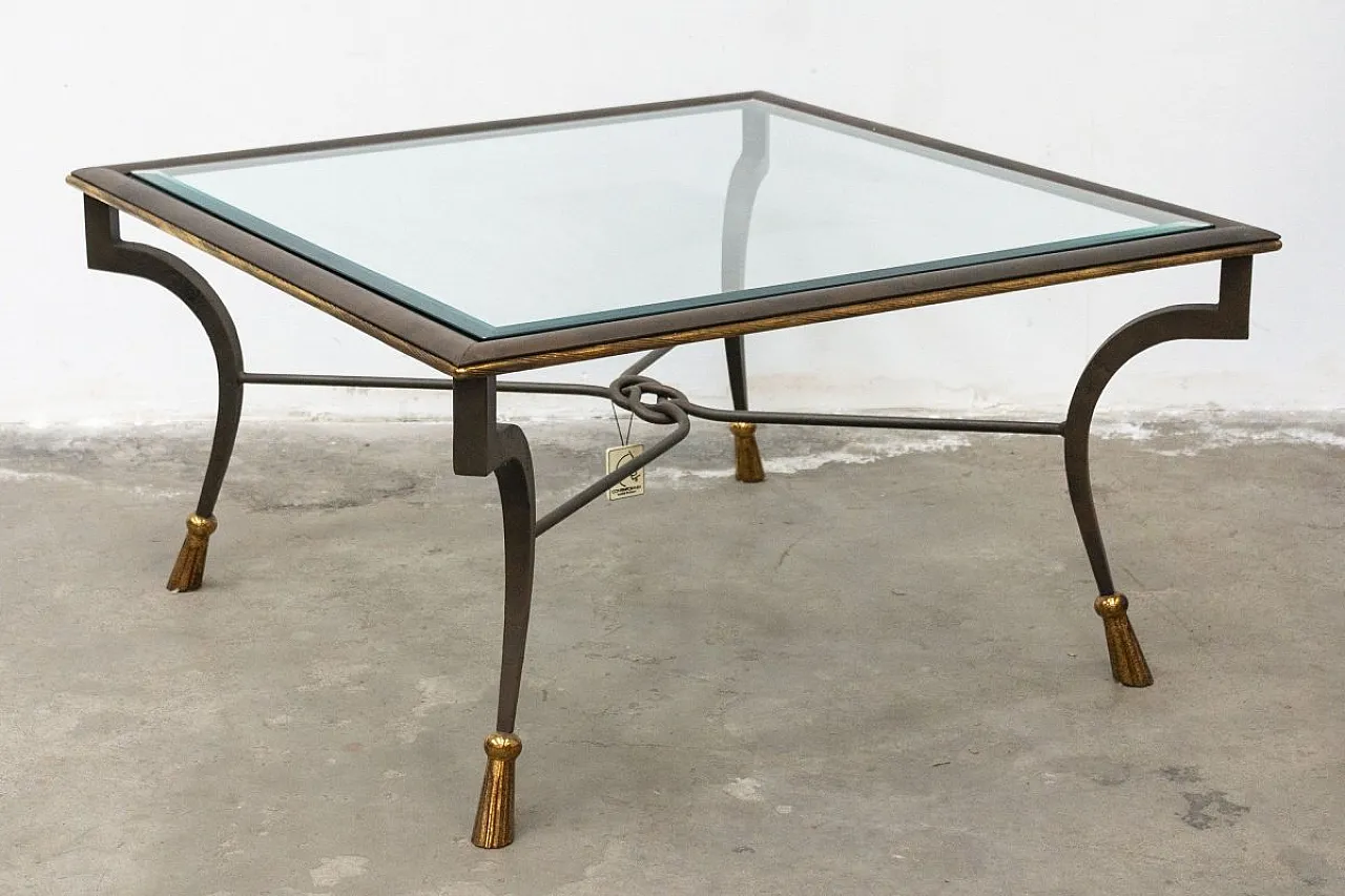 Coffee table in wrought iron and glass, 1980s 3