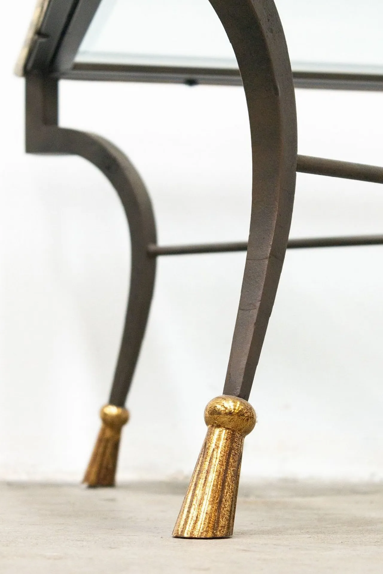 Coffee table in wrought iron and glass, 1980s 4