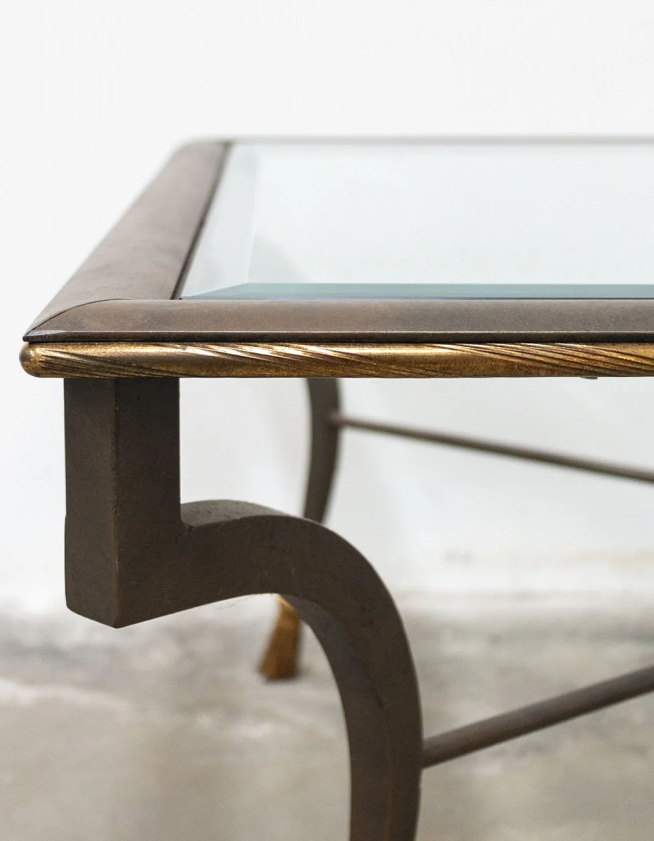 Coffee table in wrought iron and glass, 1980s 5