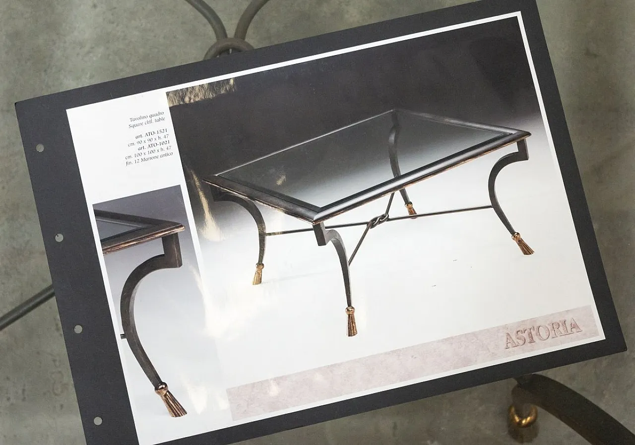 Coffee table in wrought iron and glass, 1980s 6