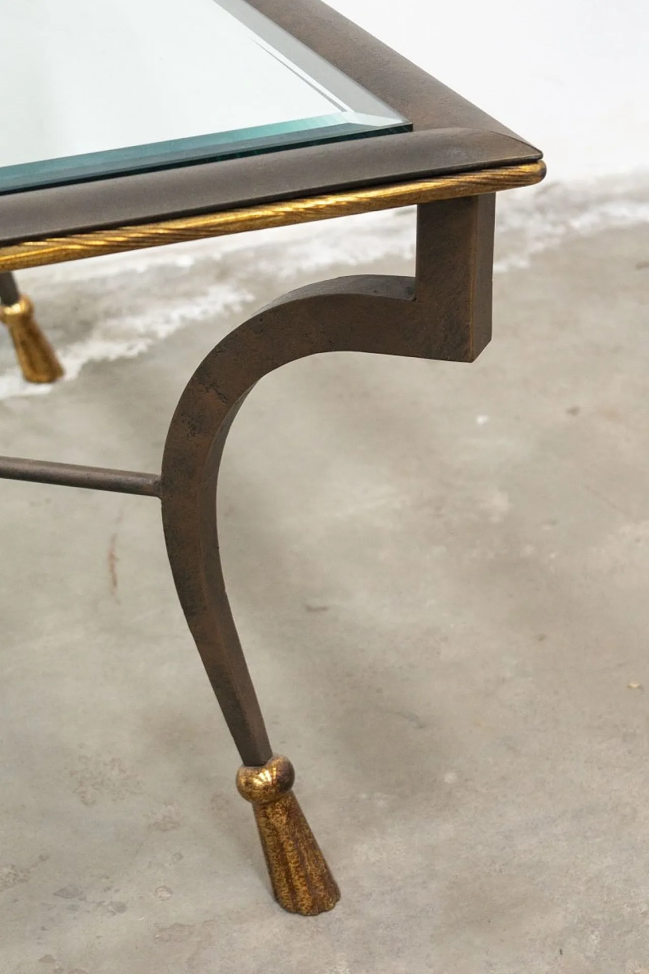 Coffee table in wrought iron and glass, 1980s 7