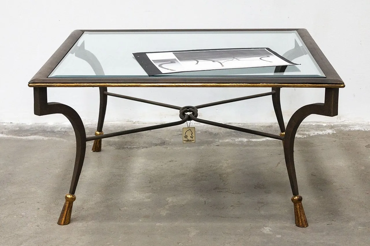 Coffee table in wrought iron and glass, 1980s 8