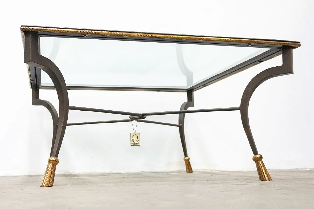 Coffee table in wrought iron and glass, 1980s 11