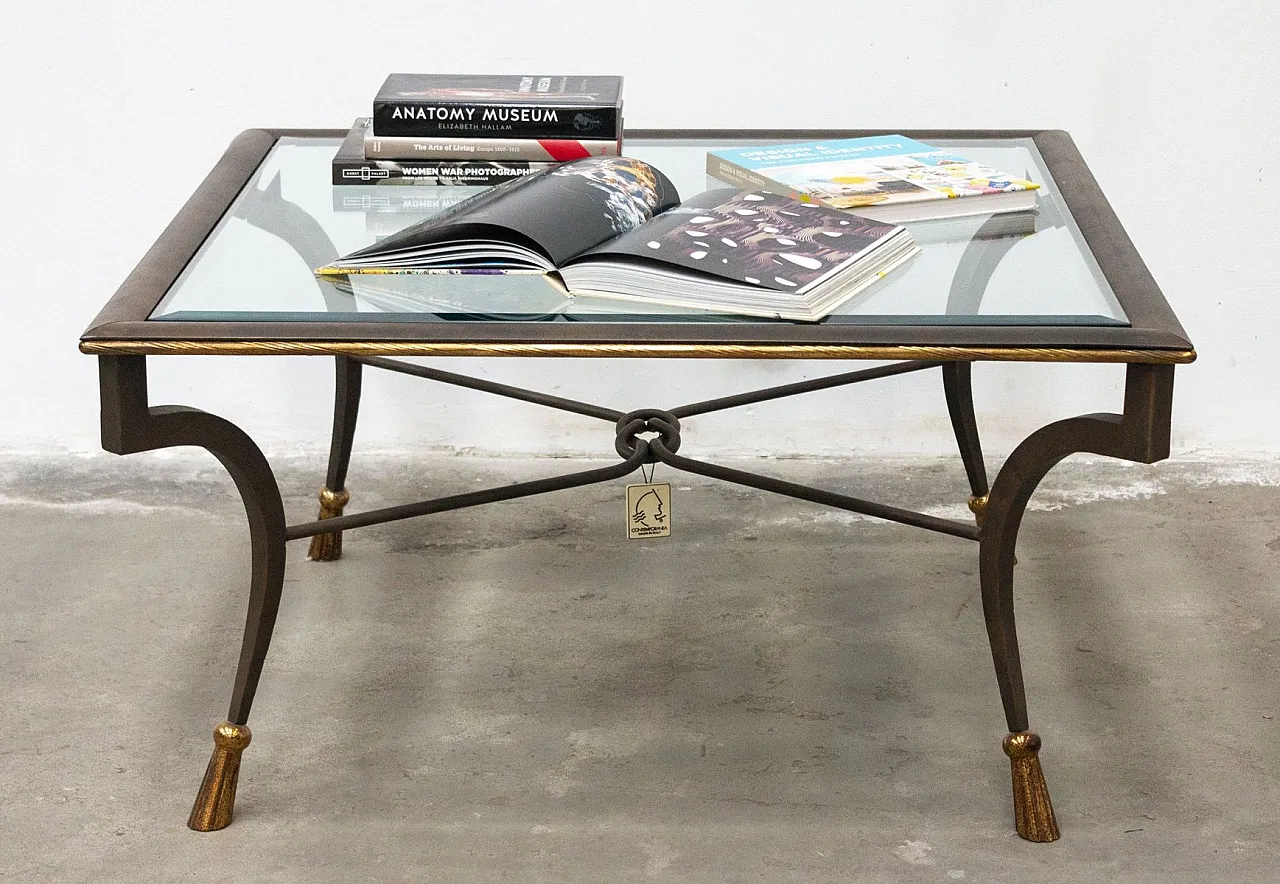 Coffee table in wrought iron and glass, 1980s 13