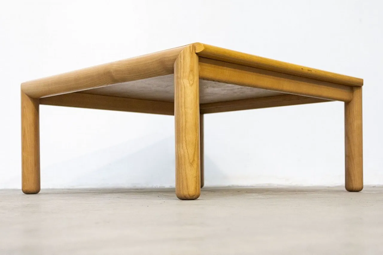 Square coffee table in ash, 1980s 5