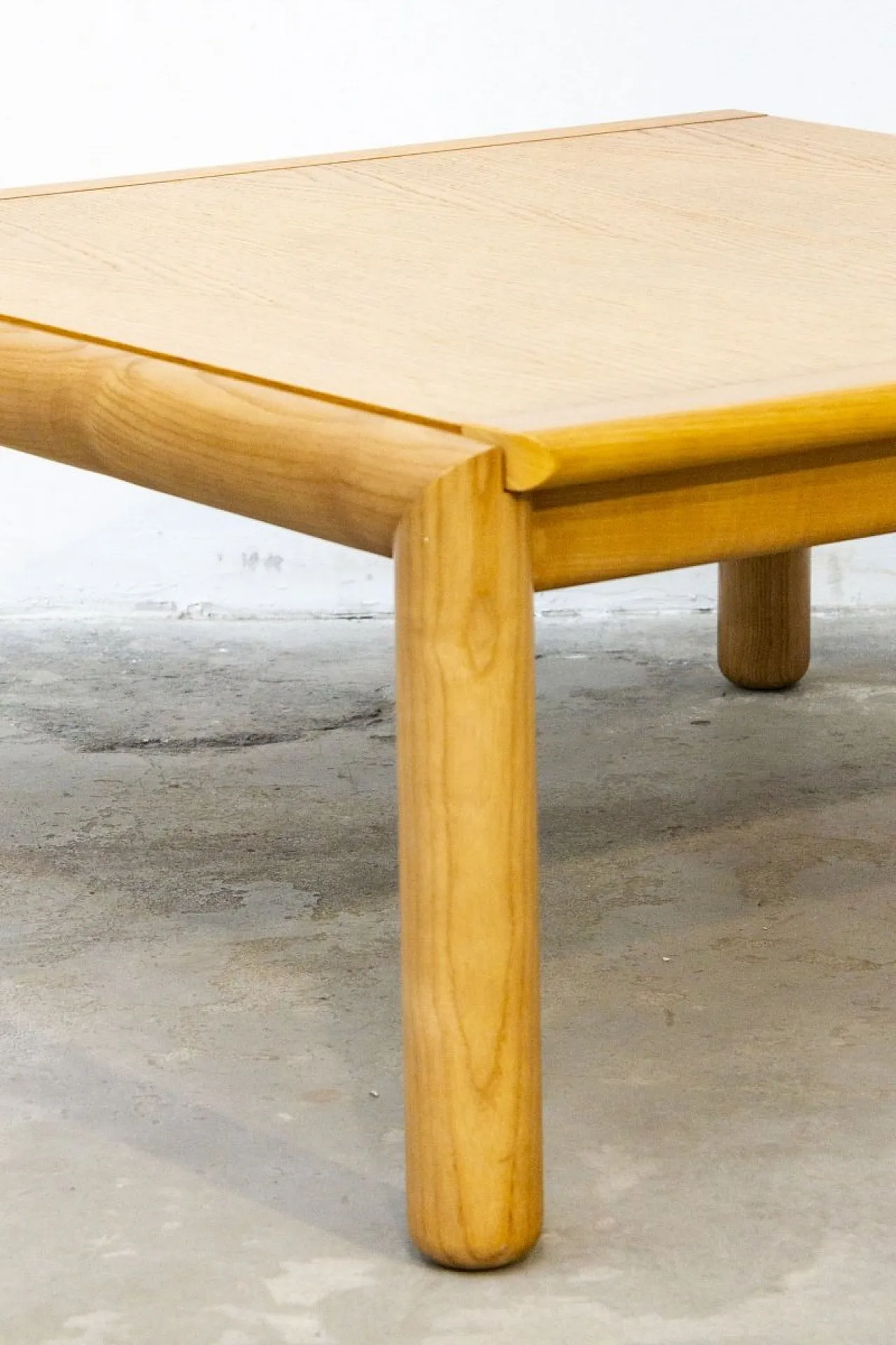 Square coffee table in ash, 1980s 6