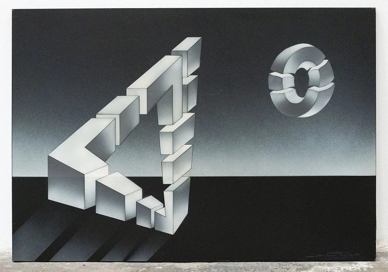 Fausto Salomoni, Forme Impossibili, Pittura su tavola, anni '80 1