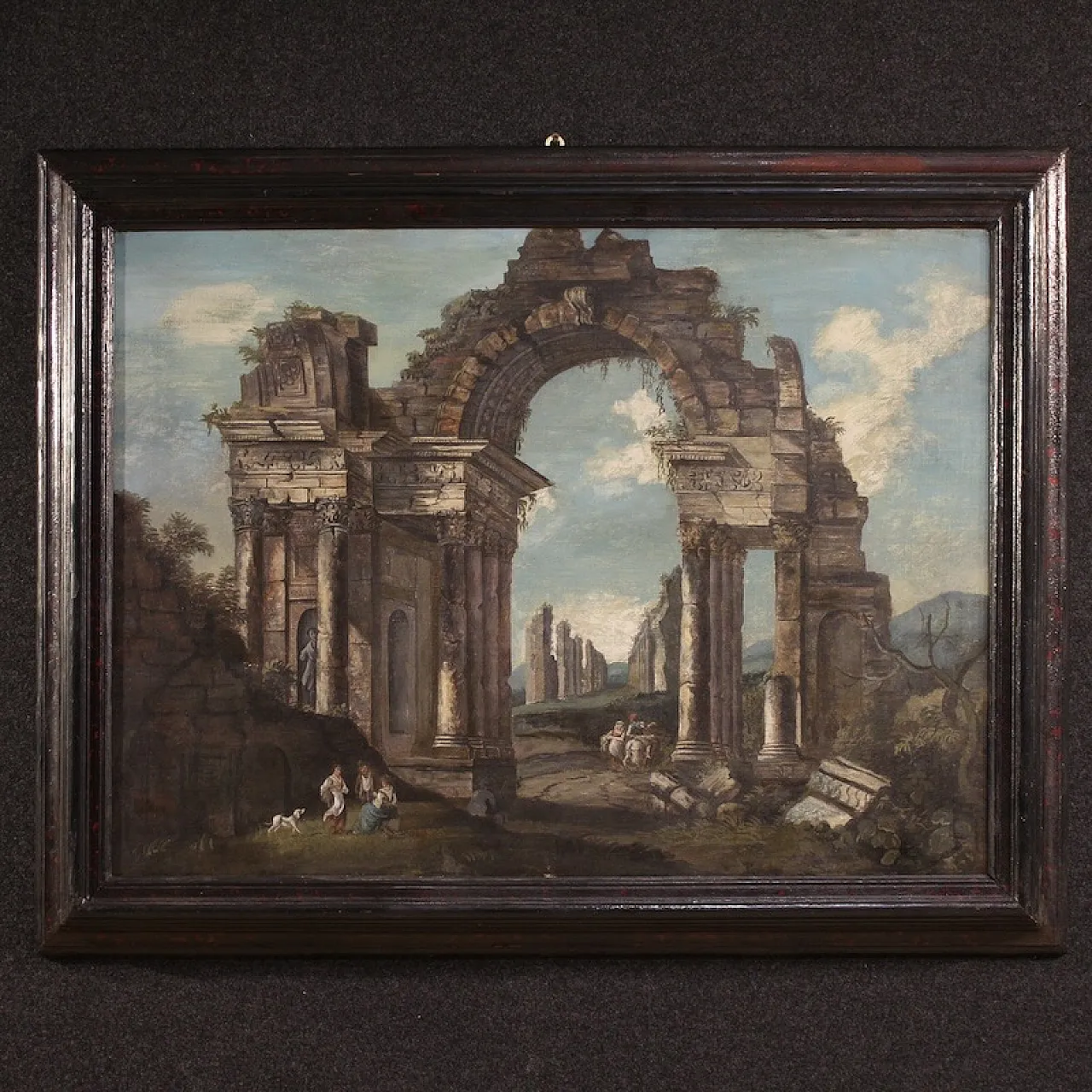 Italian architectural capriccio painting from the 20th century 1