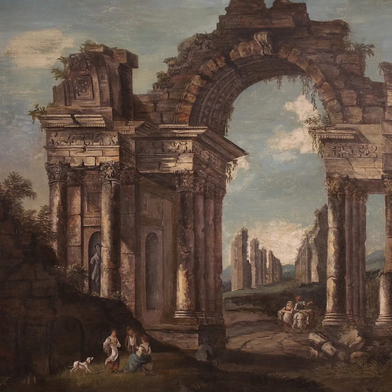 Italian architectural capriccio painting from the 20th century 3