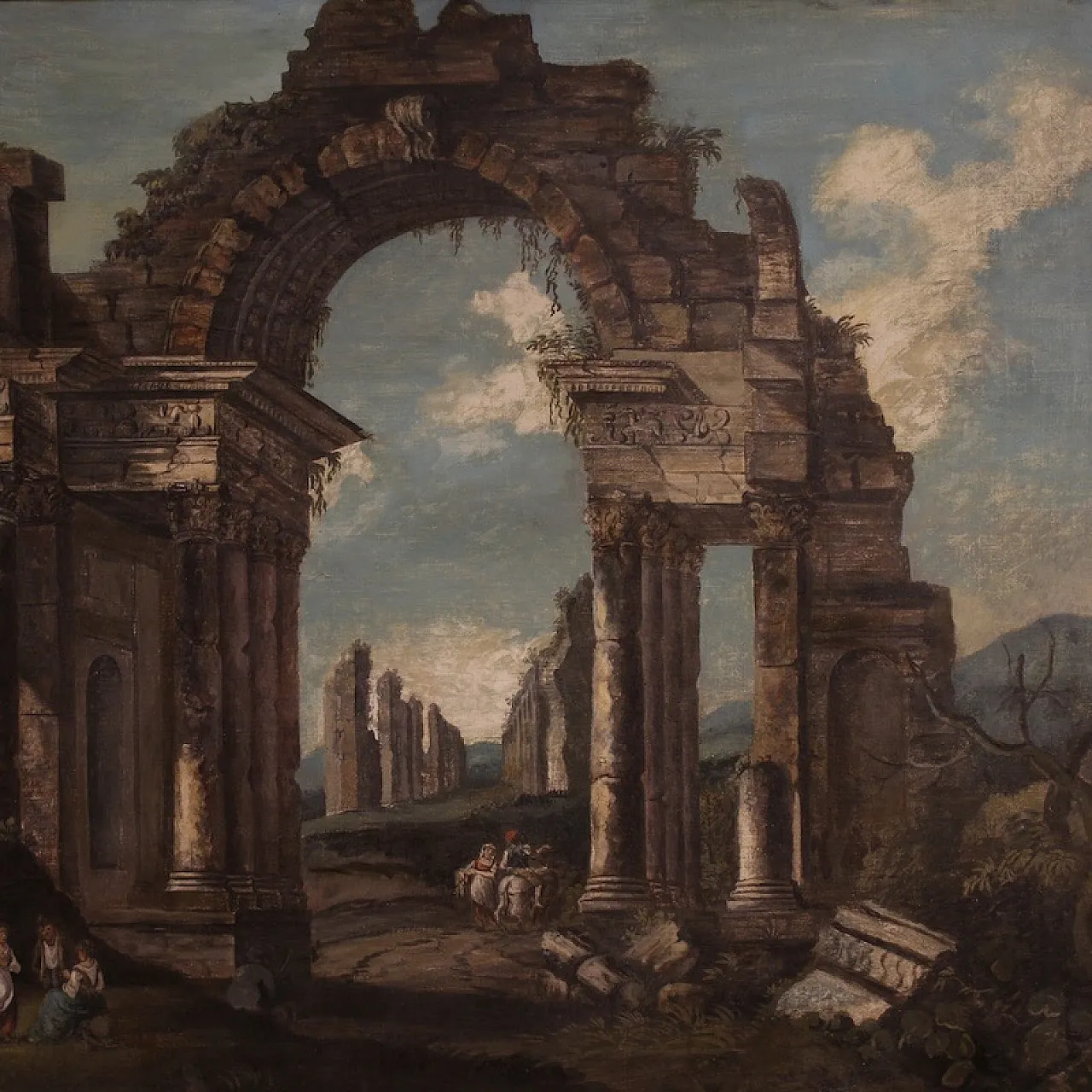 Italian architectural capriccio painting from the 20th century 4