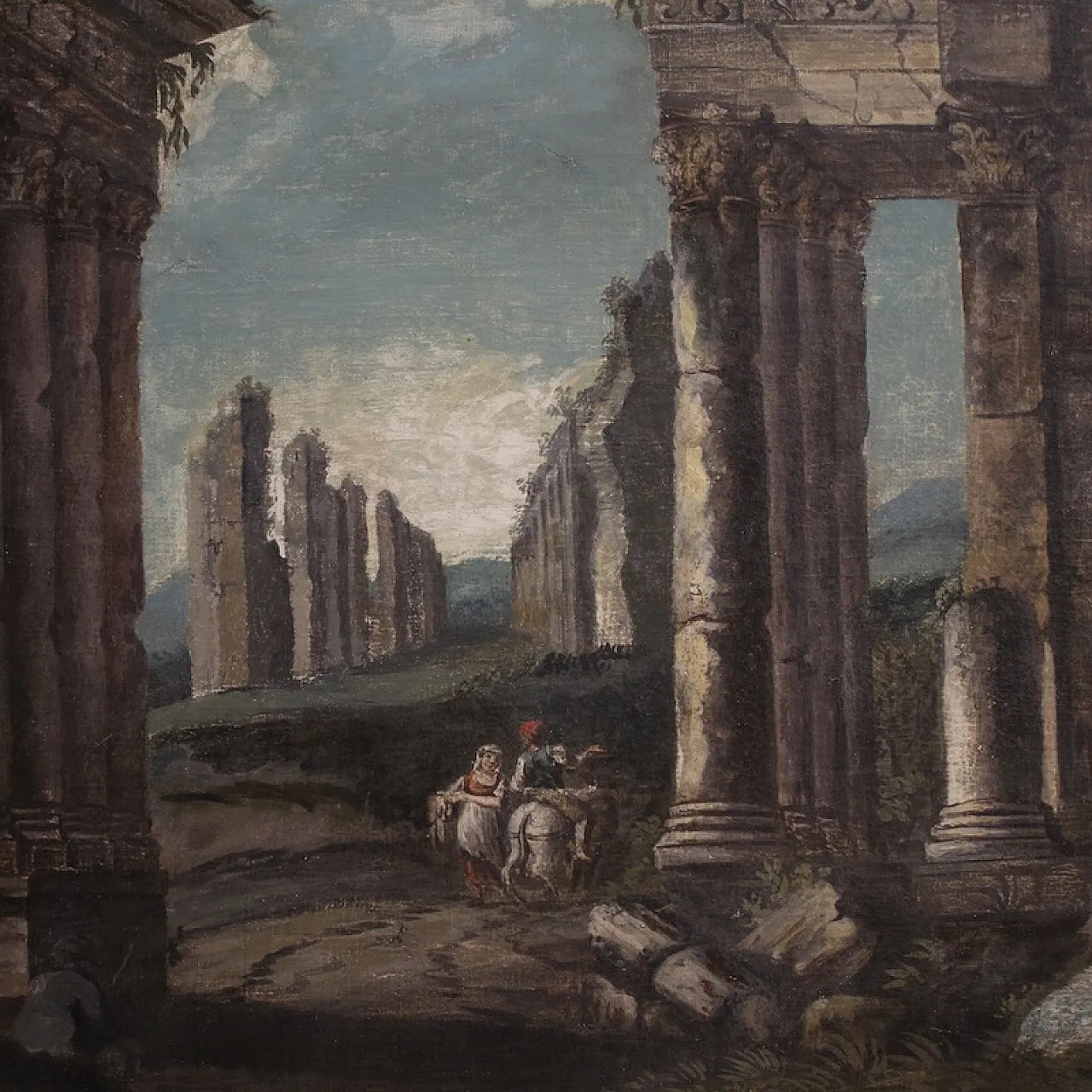 Italian architectural capriccio painting from the 20th century 6