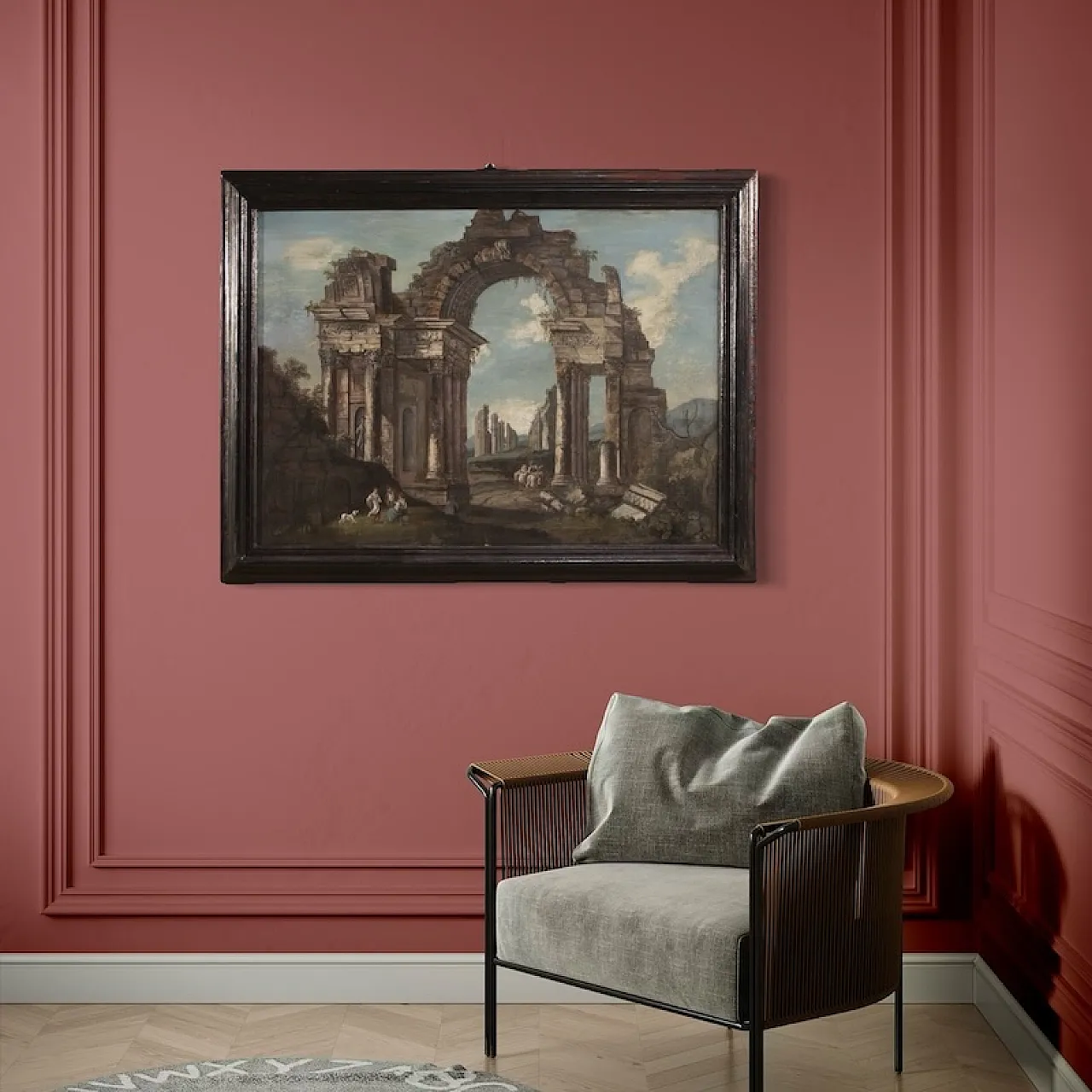 Italian architectural capriccio painting from the 20th century 8